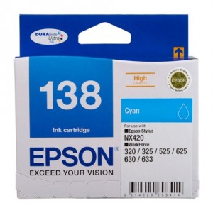 Epson Genuine 138 High Capacity Cyan Ink T1382