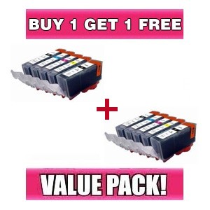 Canon PGI 520 CLI 521 Compatible Value Pack with chip - BUY 1 GET 1 FREE