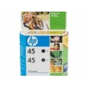 HP 45 Genuine Black Ink Twin Pack