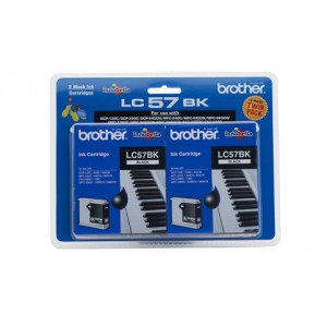 Brother Genuine LC57 Black Twin Pack
