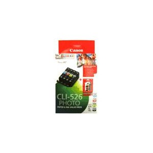  Canon CLI526 Value Pack BK/C/M/Y + Glossy Paper