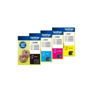 4 Pack Genuine Brother LC-233 Ink Cartridge Set (C,M,Y,BK)