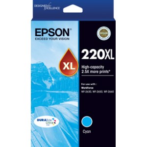 Epson Genuine 220XL Cyan Ink Cartridge HY