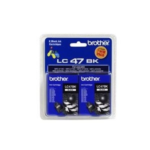 Brother Genuine LC47 Black Ink Twin Pack
