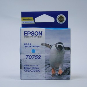 Epson Genuine T0752 Cyan Ink Cartridge